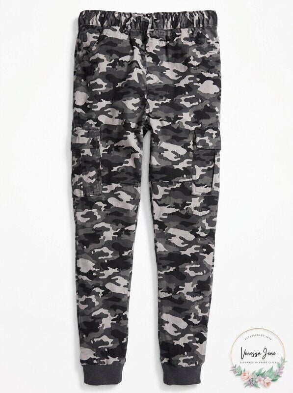 Epic Threads Big Boys Stretch Camouflage Twill Cargo Joggers, Size Small