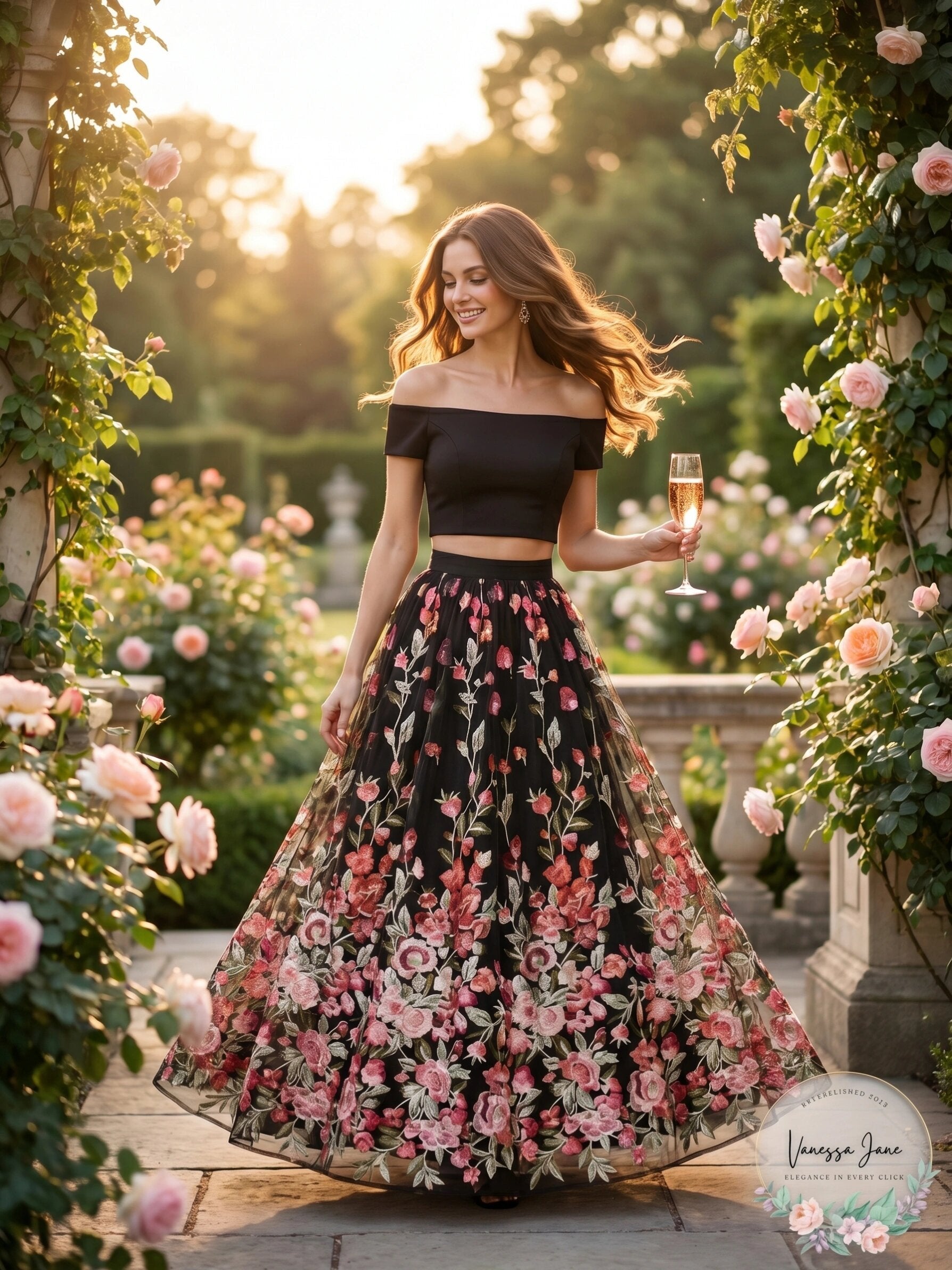 Trixxi Juniors 2-Pc. Off-the-Shoulder Gown
