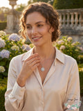 RH Macy fine jewelry sterling silver Diamond Scallop Pendant Necklace