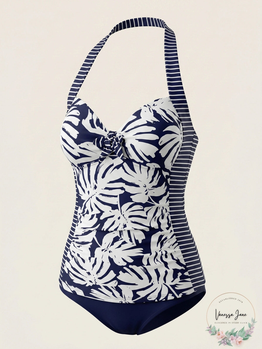 Island Escape Bay of Biscay Halter Tankini Swim Top, Size 6