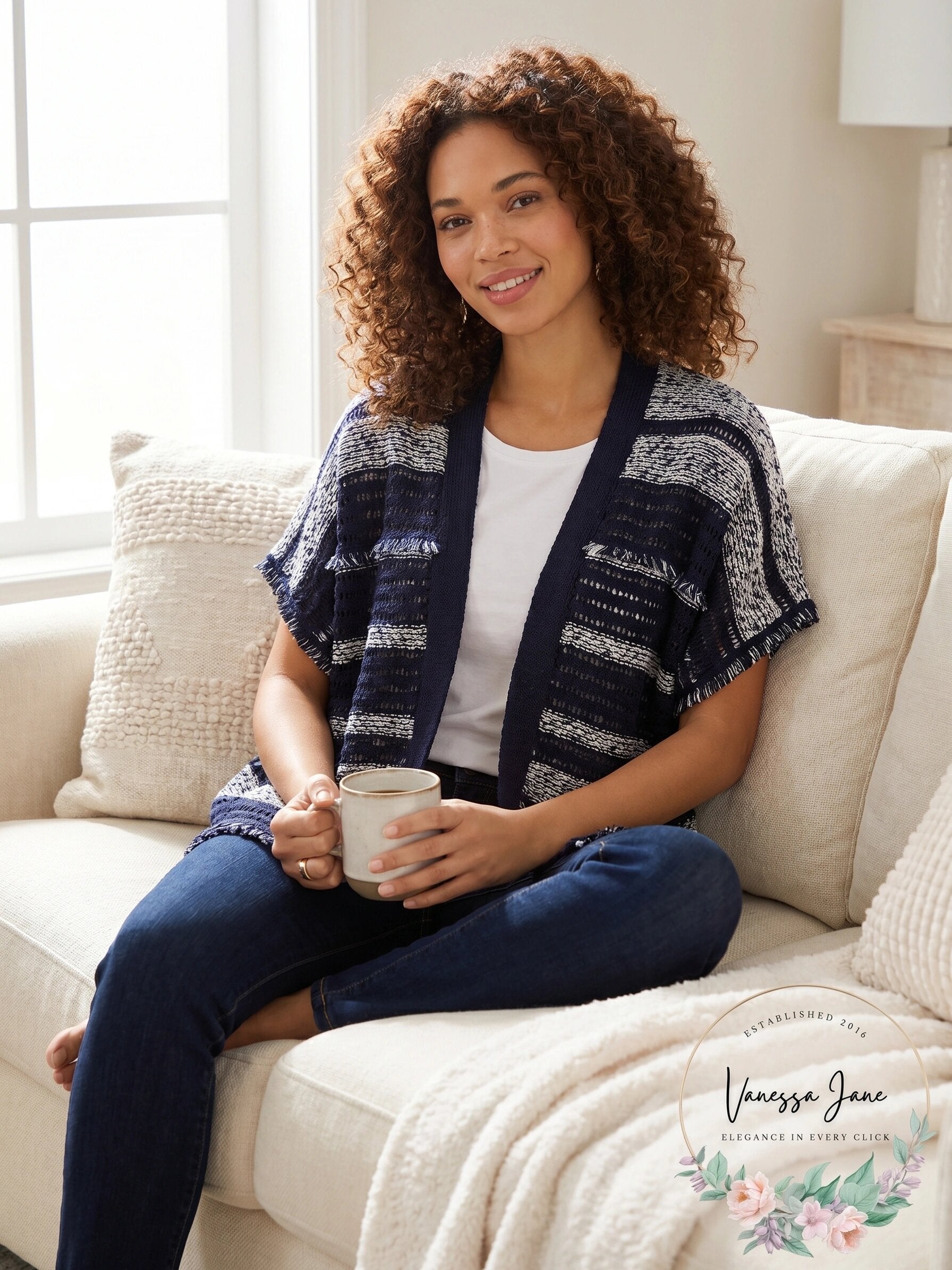Style & Co Women's Mixed-Knit Fringe-Trim Cardigan, Size Small
