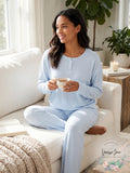 Jenni Ribbed Henley Pajama Top, Size Small