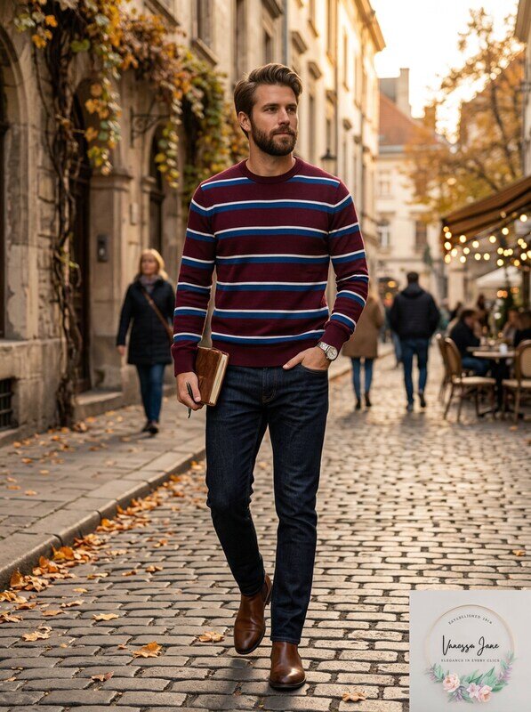 Calvin Klein Mens Bi-Color Striped Sweater, Size XL