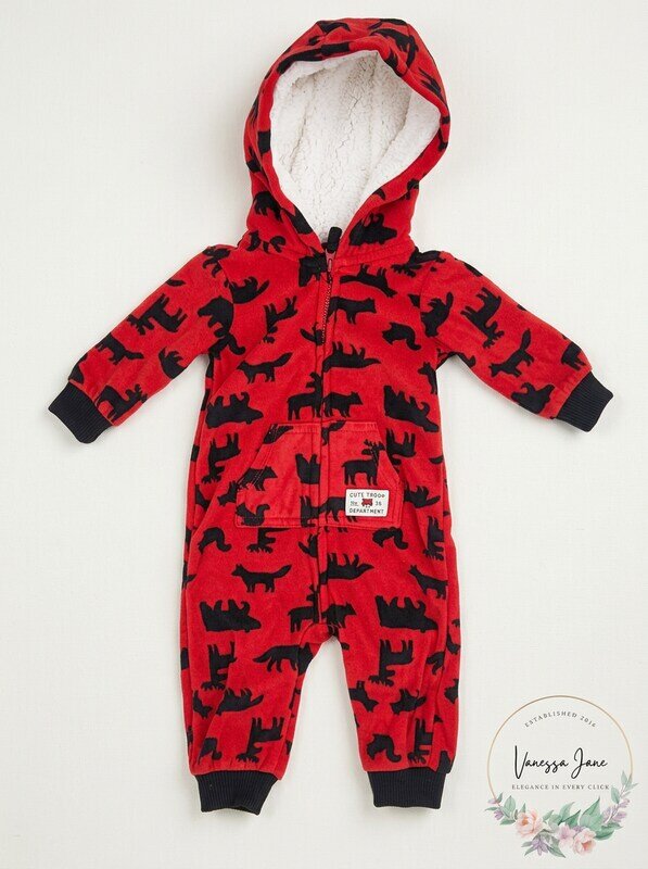 Carter's Baby Boys Hooded Fleece Jumpsuit