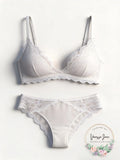 Monique Lhuillier X  Hanky Panky Intimates Beige Scalloped Trim Bralette Bra M