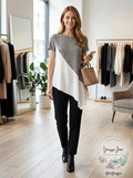 Bar III Asymmetrical Colorblocked Top, Size XL