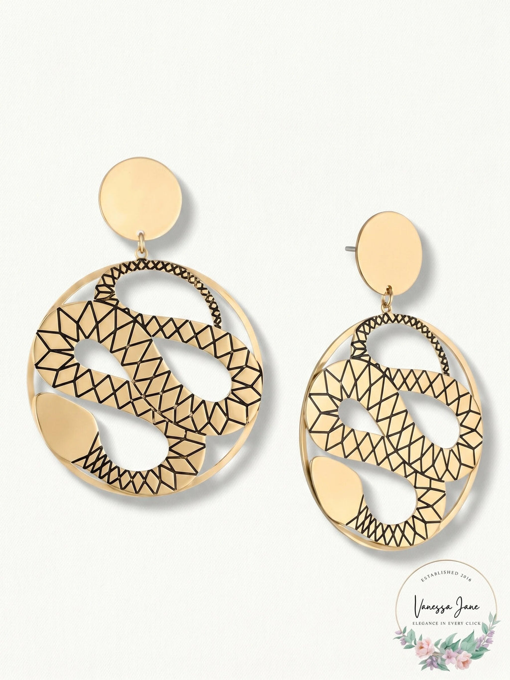 Rachel Rachel Roy Gold-Tone Snake Disc Drop Earrings