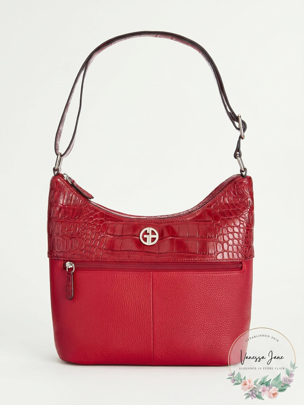 Giani Bernini  Pebble Crocodile Hobo Bag, Red