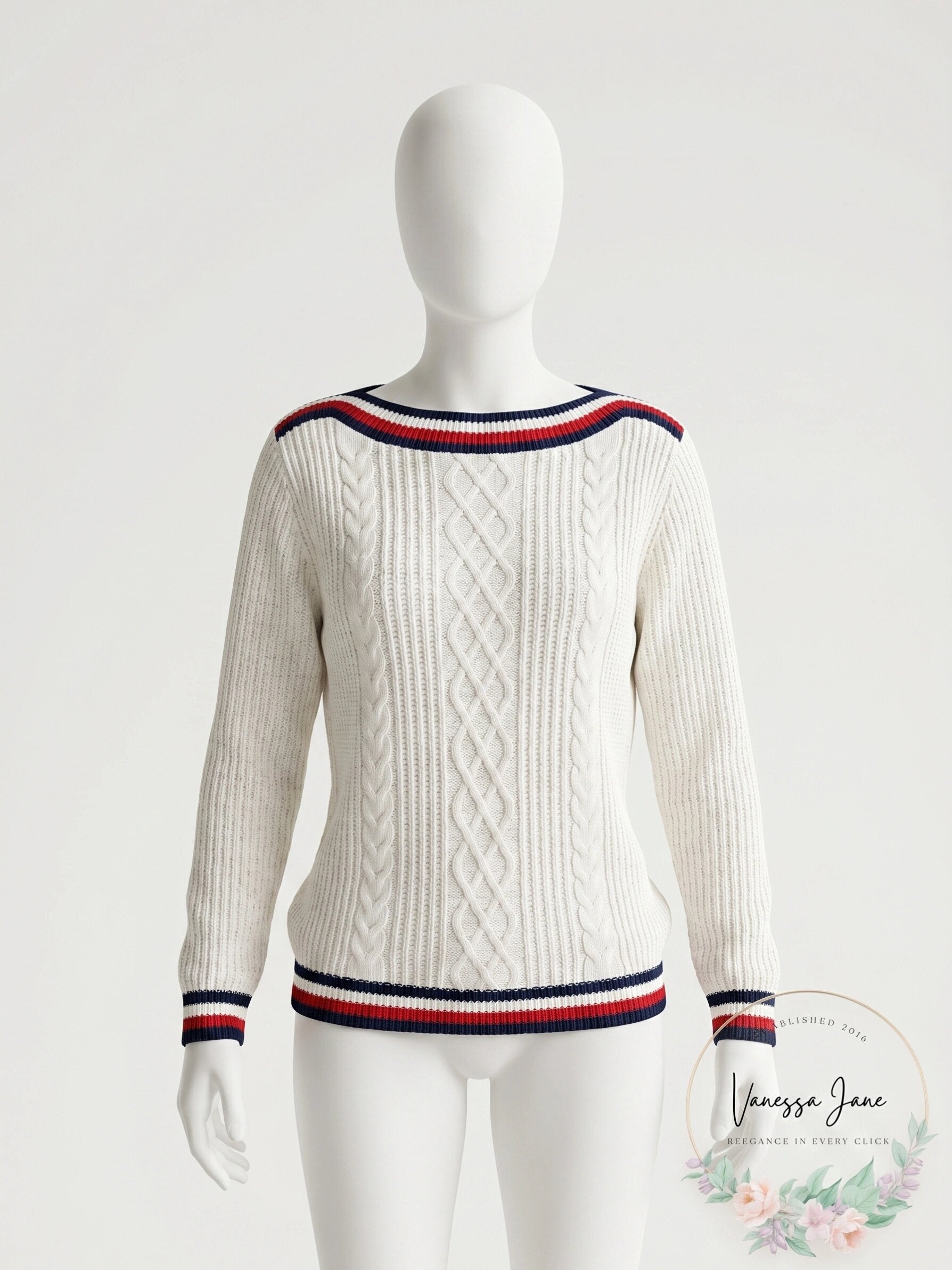 Tommy Hilfiger Women's Striped Cable-Knit Sweater, Size XL