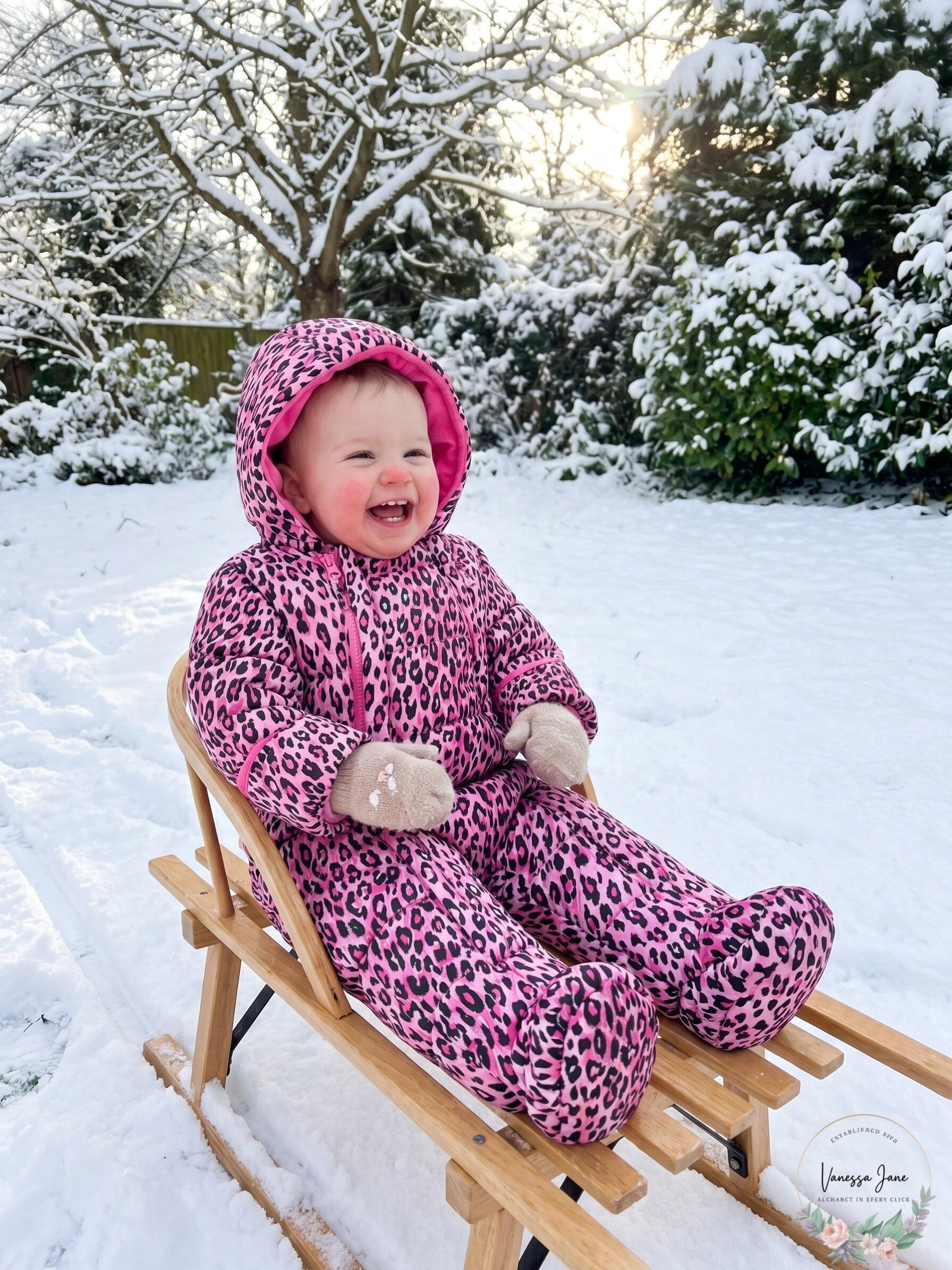 Wippette Baby Girls Cheetah Pram 6-9M Pink