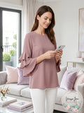 Alfani Women's Ruffled-Sleeve Zip-Back Top