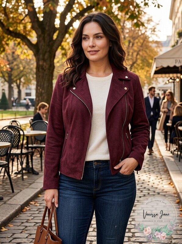 Style & Co Plus Size Faux-Suede Jacket, 0X/Port
