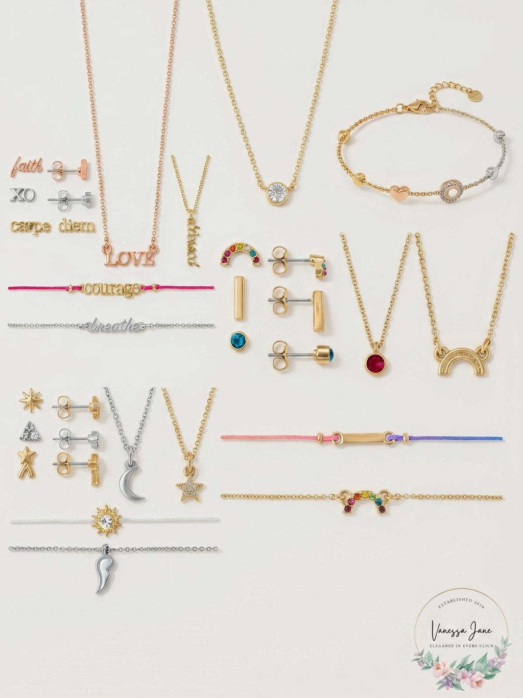 Rachel Rachel Roy Two-Tone Stud Earrings, Pendant Necklace & Bracelet 7-Pc.