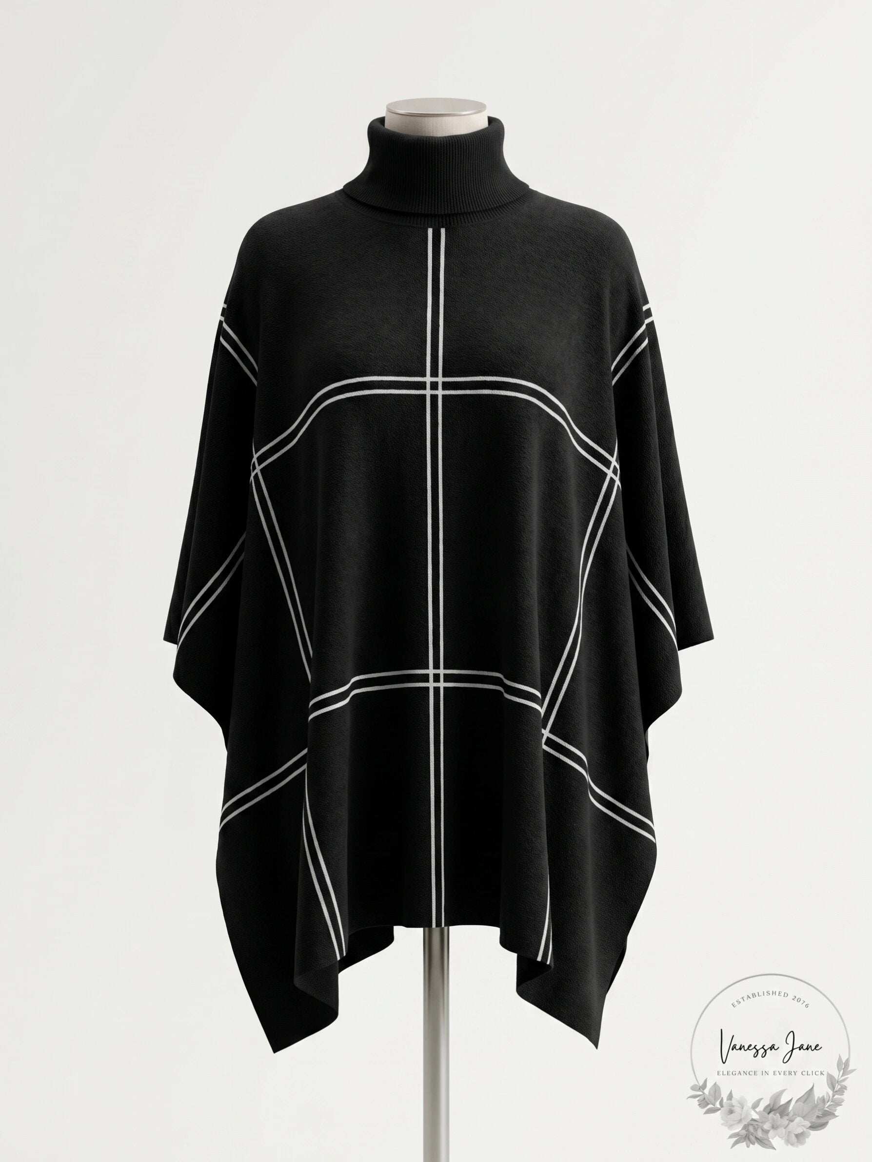 Alfani Grid-Print Turtleneck Sweater