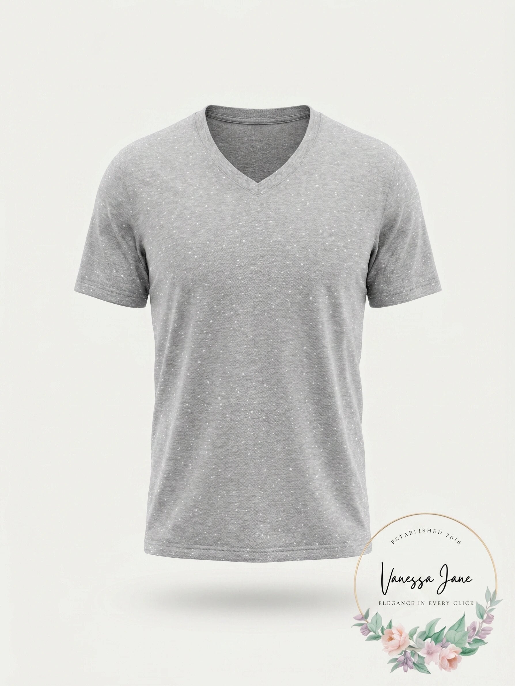 Alfani Mens Speckled Casual Sexy V-Neck T-Shirt