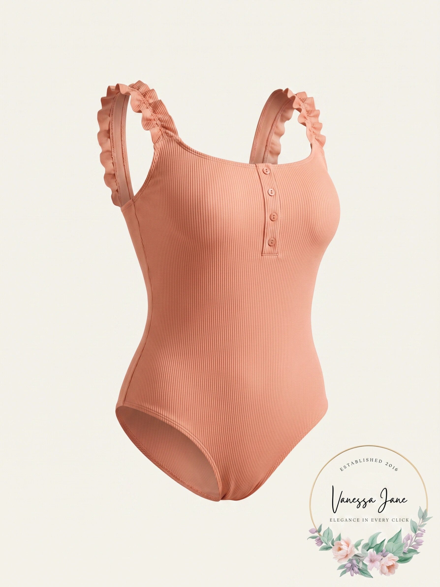 Full Circle Trends Trendy Plus Size Ruffled Swimming Suit, Size 3X
