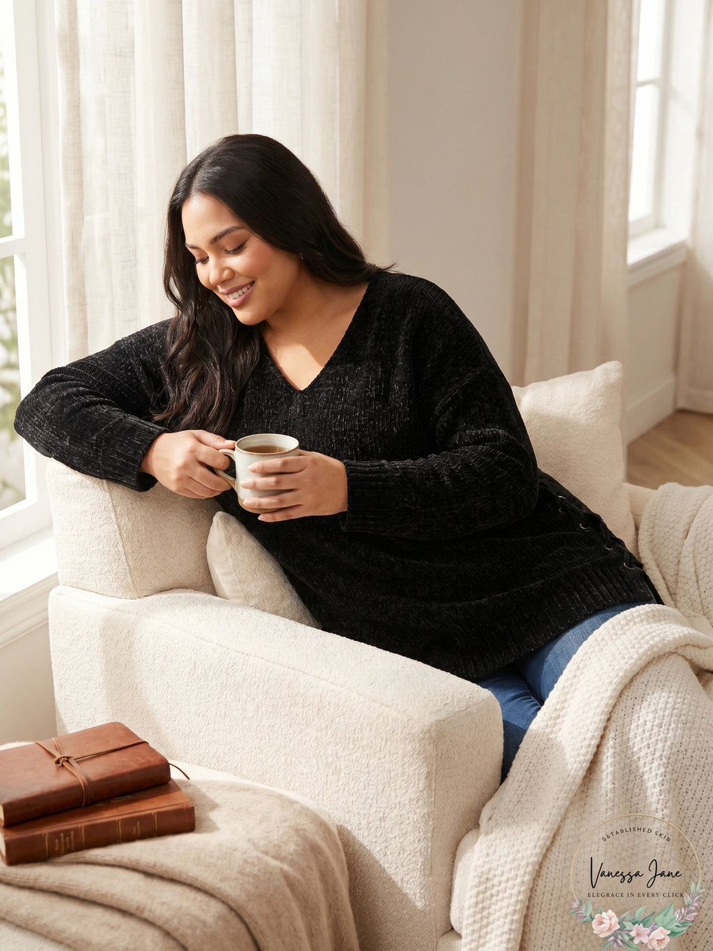 Style & Co Plus Size Chenille Tunic Sweater,Size 1X