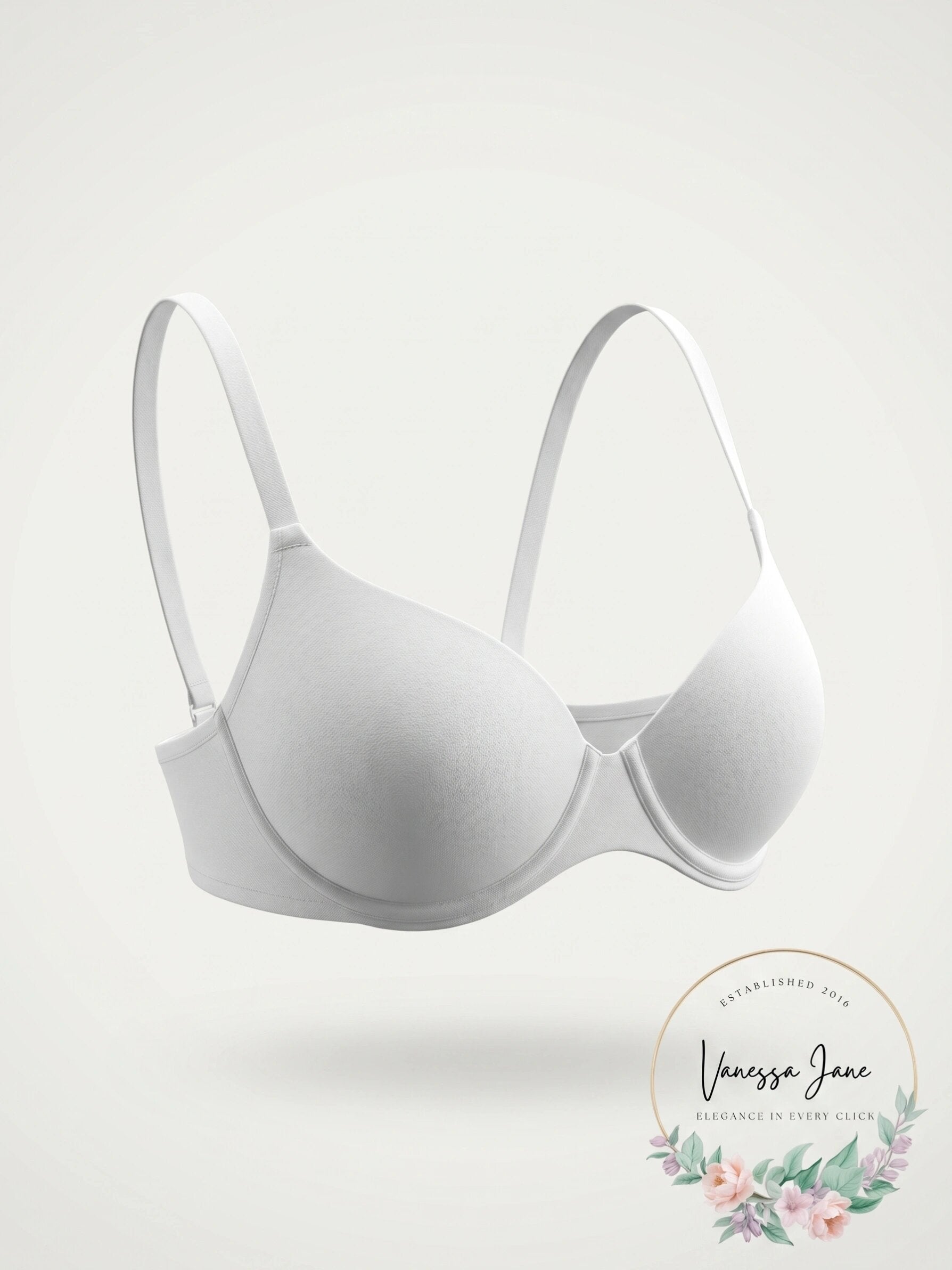 Hanro Womens Cotton Sensation T-Shirt Bra in White (71355) | Size 34E