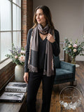 Echo Pleated Wrap Scarf Medium Gray, One Size