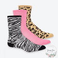 Jenni Womens 3pk Animal-Print Crew Socks, 5-9