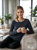 LAmade Womens Long Sleeve Rize Tee, Navy, Large