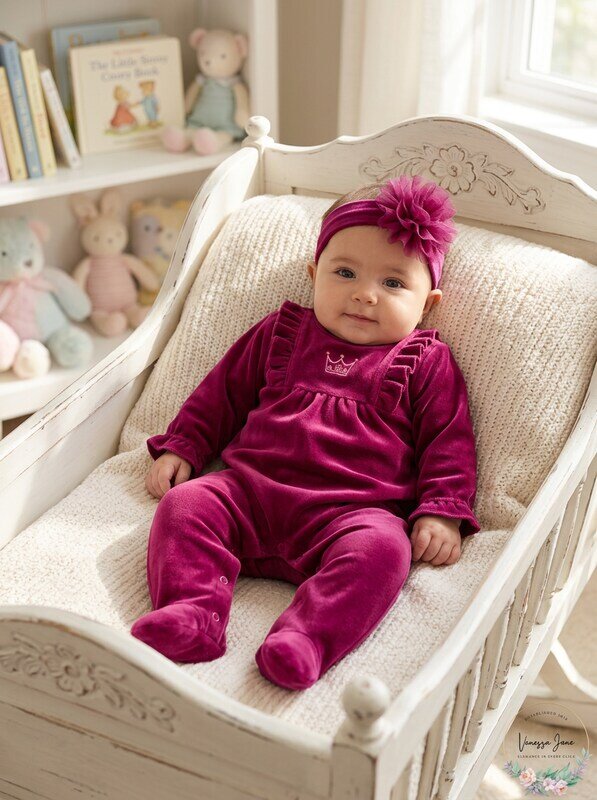 First Impressions Baby Girls 2-Pc. Footed Princess Coveralls With Headband