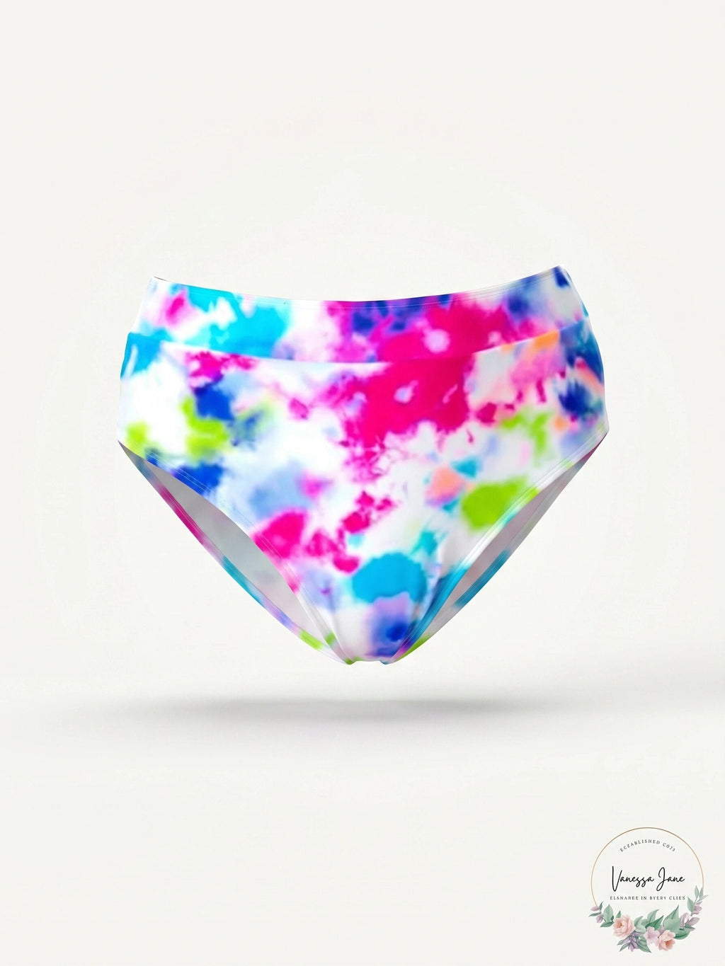 California Waves Tie-Dyed High-Waist Bikini Bottoms
