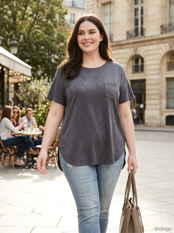 Style & Co Plus Size Shirttail-Hem Suede Top, Size 0X