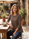 JM Collection Petite Scoop-Neck Top, Size PS