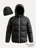Ixtreme Toddler Boys Canvas Yoke Puffer Jacket with Fleece Hat Set, Size 3T