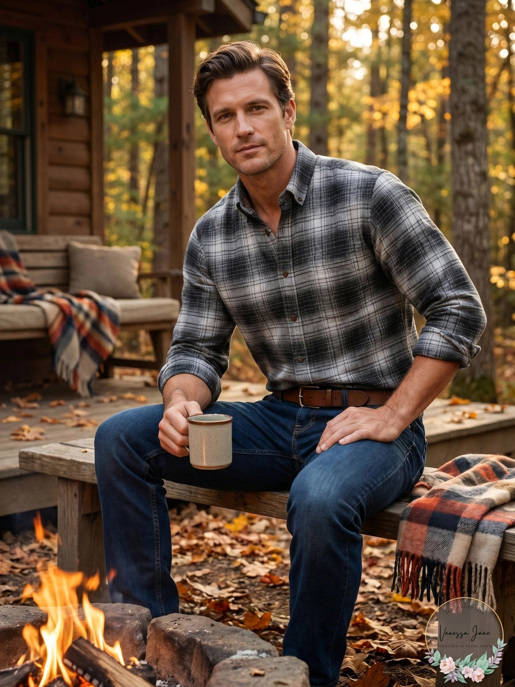 Club Room Mens Stretch Brushed Cotton Plaid Flannel Shirt