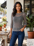 I.n.c. Women's Petite Sequin Knit Top, Size PL