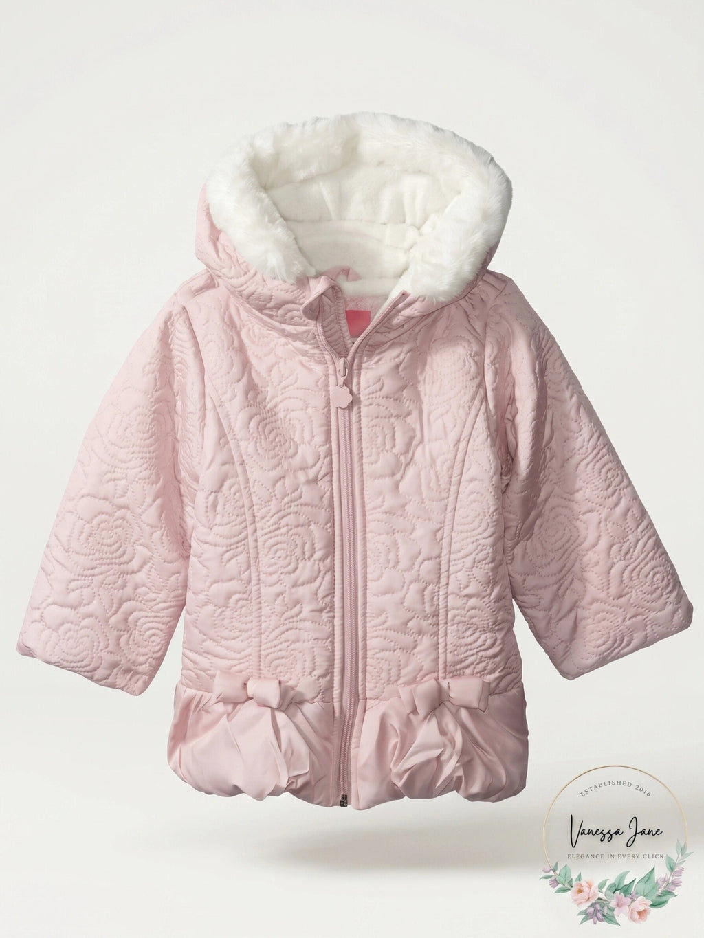 Lippett Girls Toddler Sueded Microfiber Quilted Puffer Jacket, Mauve, 2T