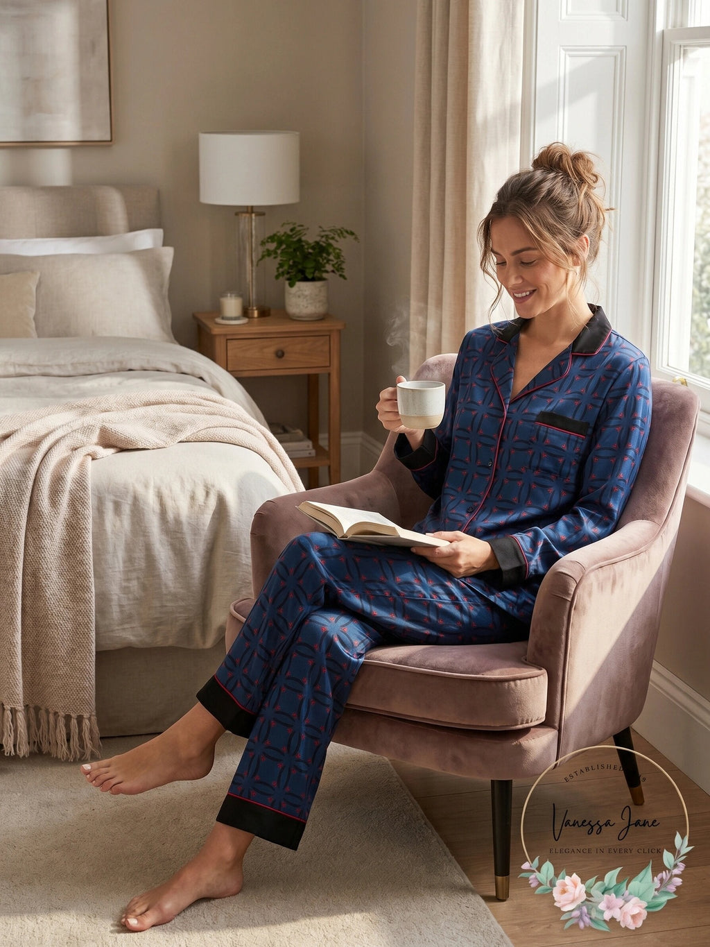 DKNY Notch-Collar Pajama Top