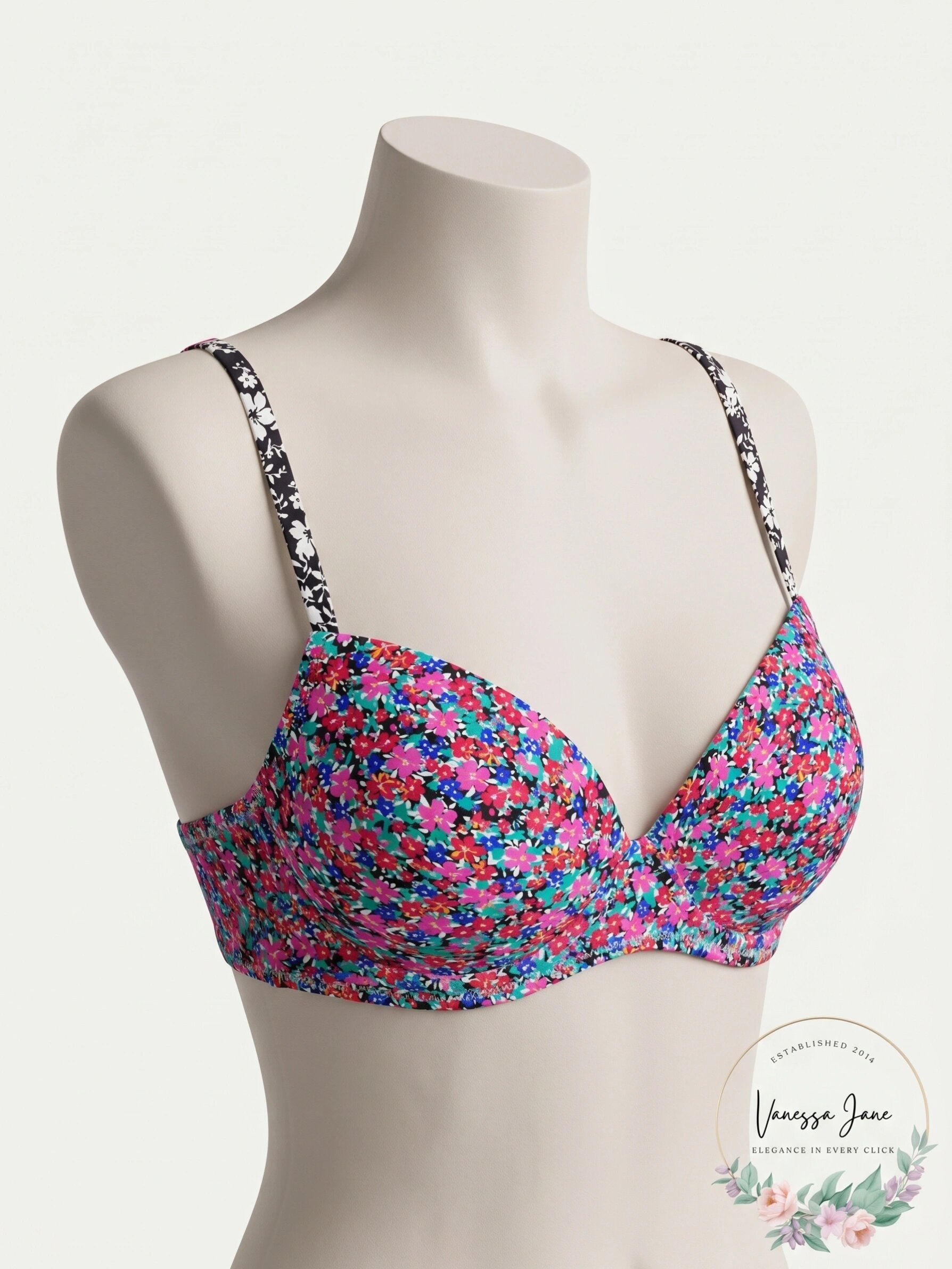 Raisins Juniors’ Sunshine Moonshadow Underwire Bikini Top – Pink Multi