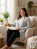 Style & Co-Plus Ruffled-Sleeve Open-Front Cardigan