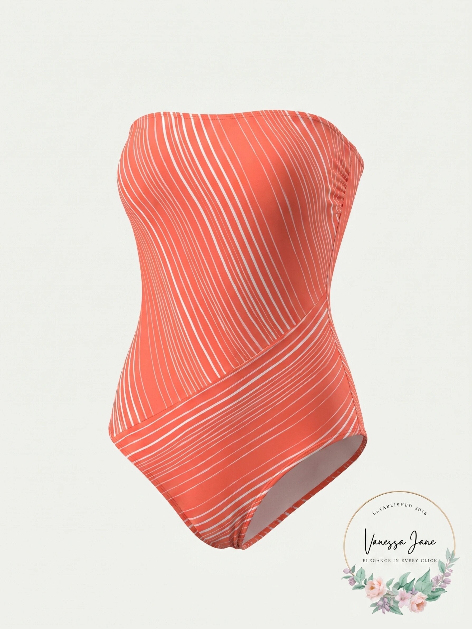Vince Camuto Womens Red Bandeau One Piece Swimsuit