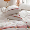 Isla White Floral Embroidered Bedding Set / Rainbow