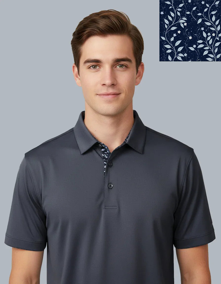 Personalized Groomsmen Golf Polo - Premium Vineyard print - Performance Fabric