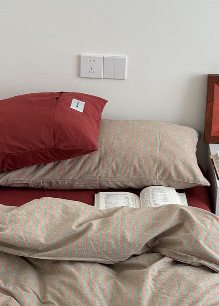 James Striped Bedding Set / Orange