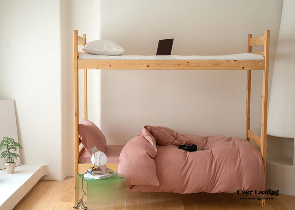 Jersey Knit Boho Twin Dorm Bedding Set / Beige Nude