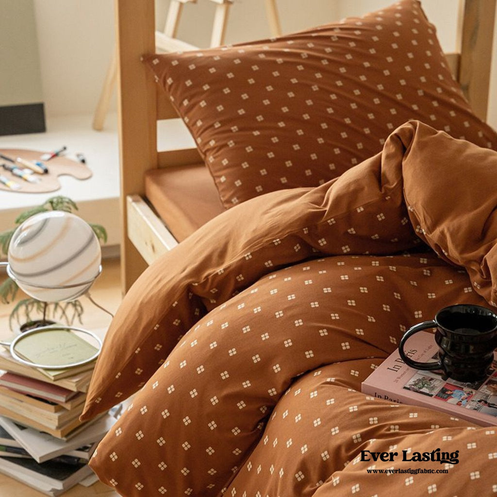 Jersey Knit Boho Twin Dorm Bedding Set / Burnt Orange