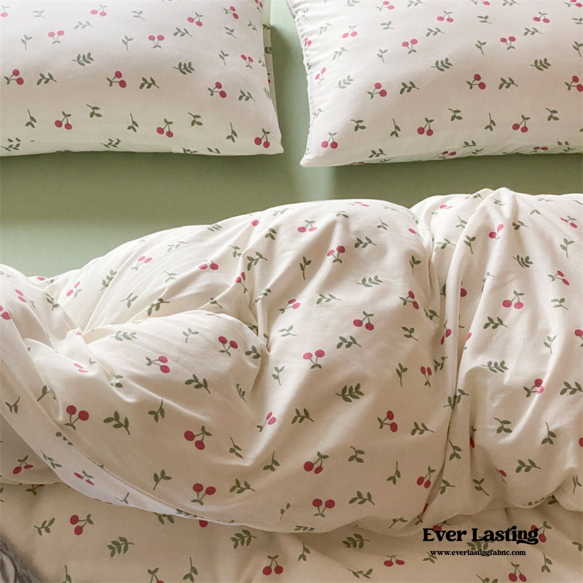 Jersey Knit Cotton Floral Bedding Set / Pink