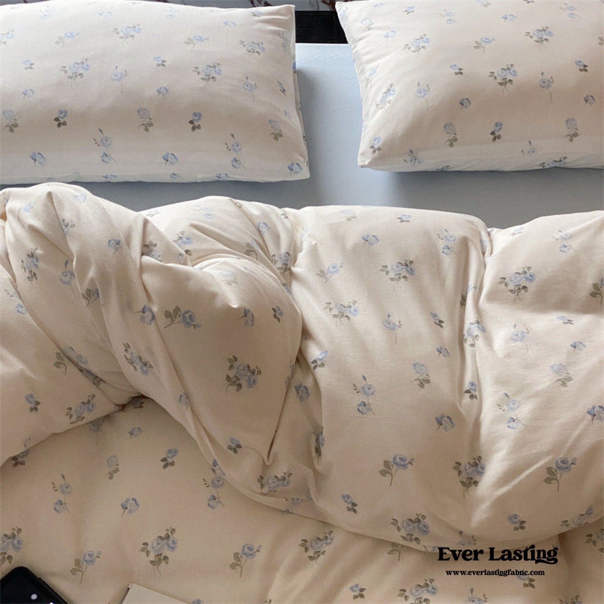 Jersey Knit Cotton Floral Bedding Set / Pink