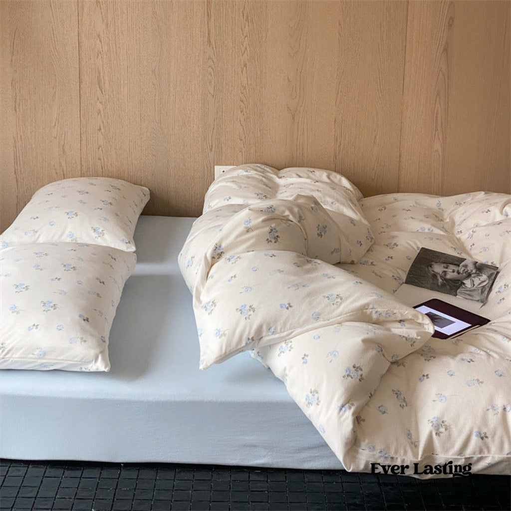 Jersey Knit Cotton Floral Bedding Set / Pink