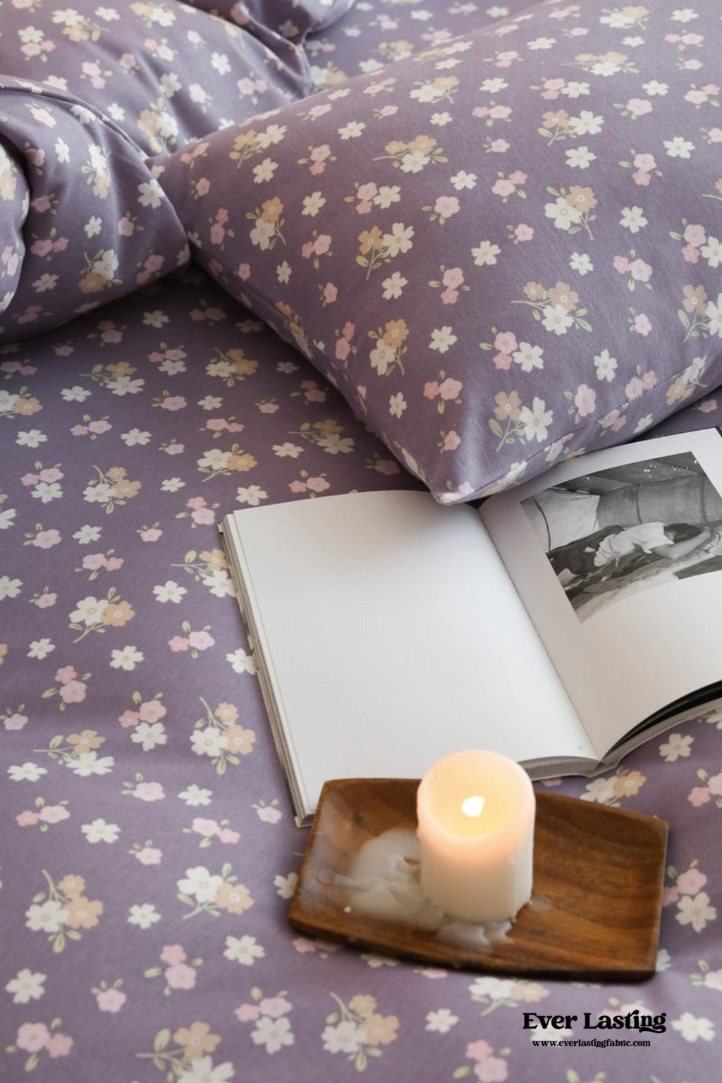 Jersey Knit Cotton Floral Bedding Set / Pink
