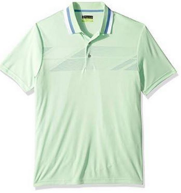 PGA Tour Mens Athletic-Fit Performance Stretch Moisture-Wicking Printed Polo, MD