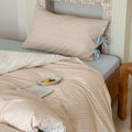 Josie Bow Tied Stripe Pillowcases / Cream