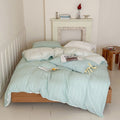 Josie Bow Tied Striped Bedding Set / Green