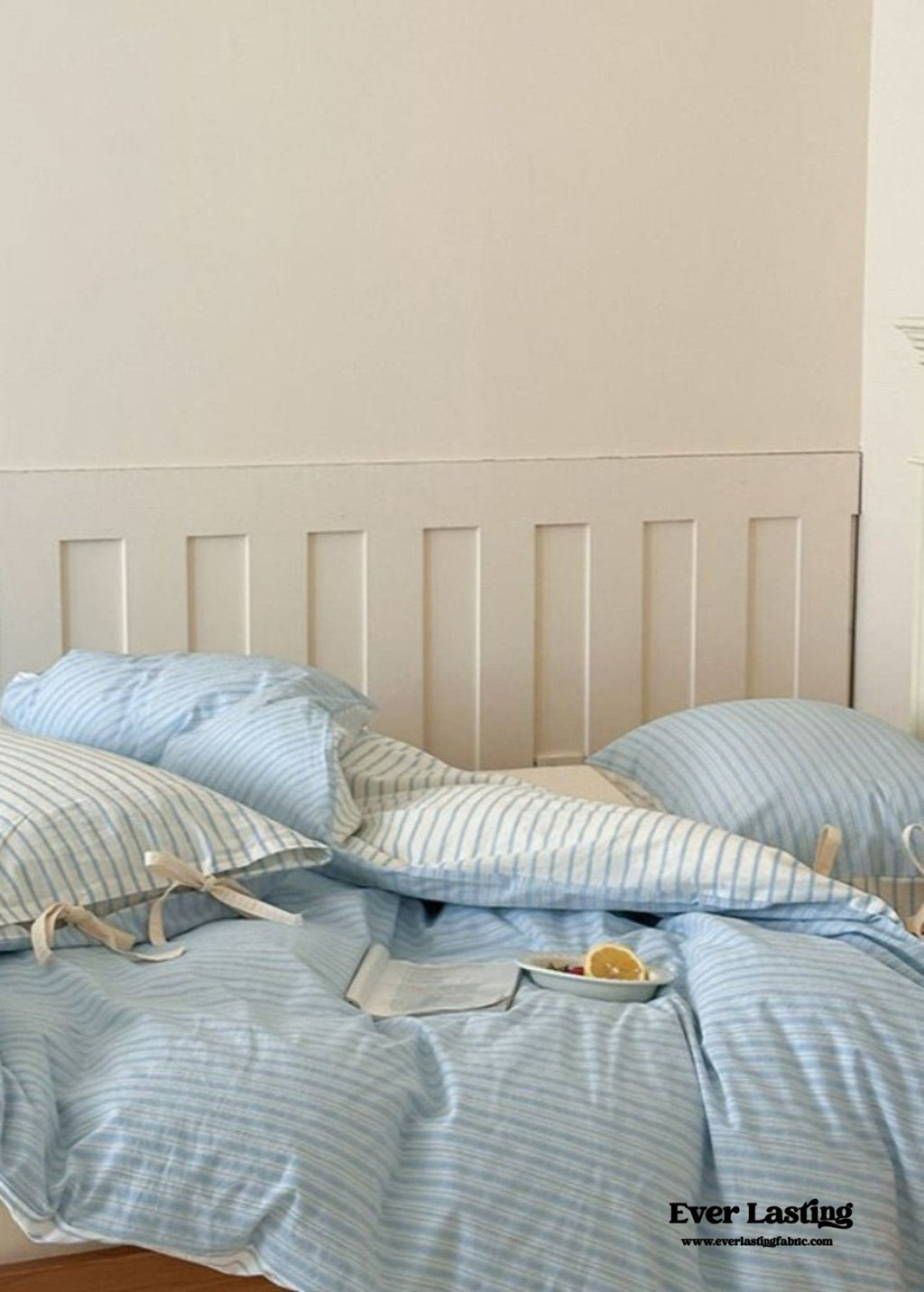 Josie Bow Tied Striped Bedding Set / Pink